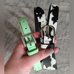 Georges | Size 2X Duo Of Country Inspired Belt Cow Print